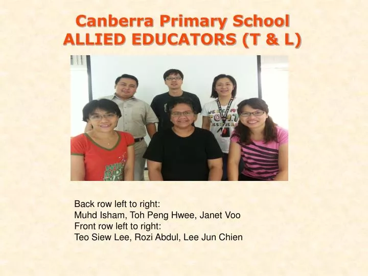 canberra primary school allied educators t l