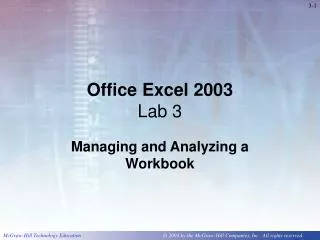 Office Excel 2003 Lab 3