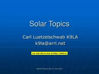 Solar Topics
