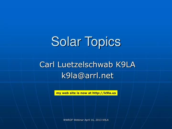 solar topics