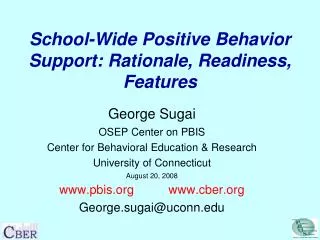 school wide positive behavior support rationale readiness features