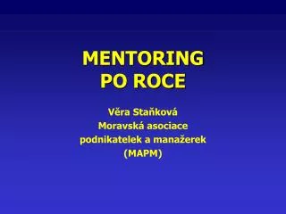 mentoring po roce