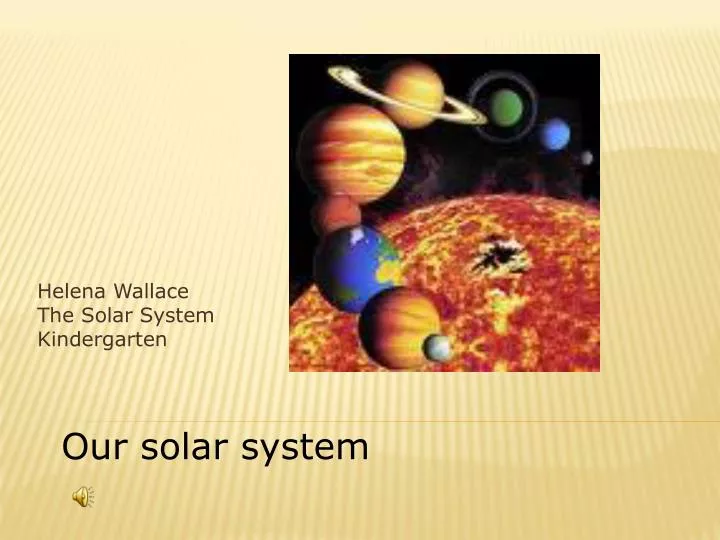 helena wallace the solar system kindergarten