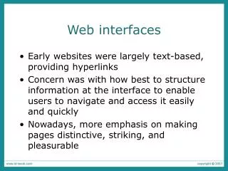Web interfaces