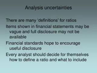 Analysis uncertainties