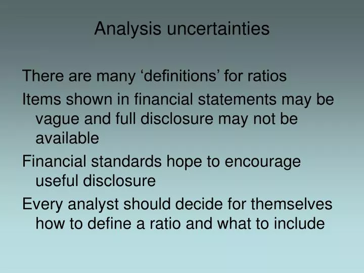 analysis uncertainties