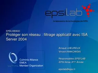 epsilab0602 prot ger son r seau filtrage applicatif avec isa server 2004