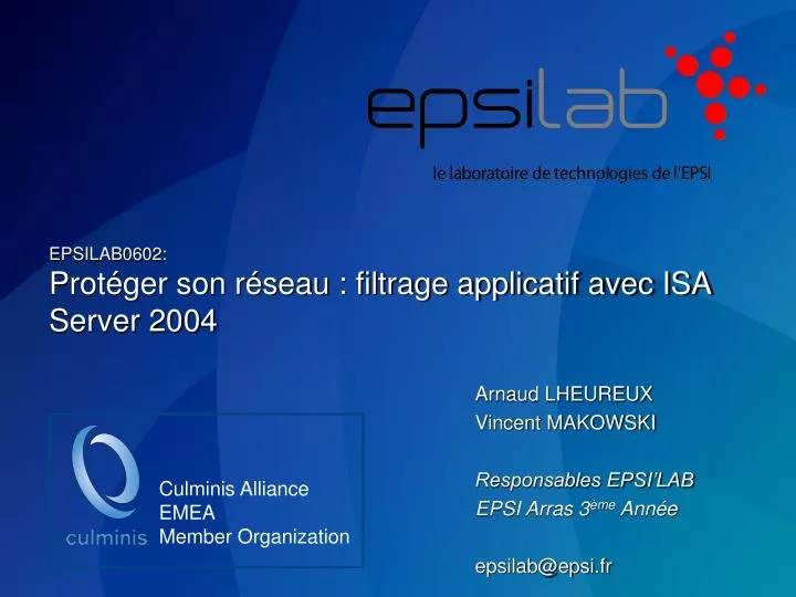epsilab0602 prot ger son r seau filtrage applicatif avec isa server 2004