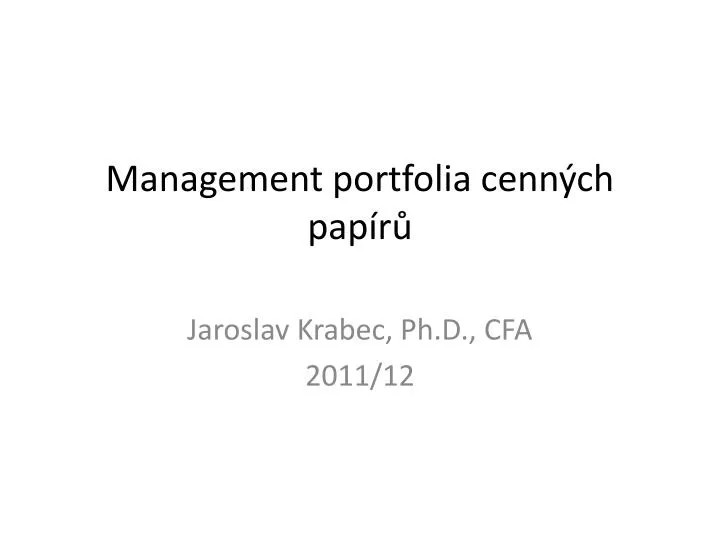 management portfolia cenn ch pap r