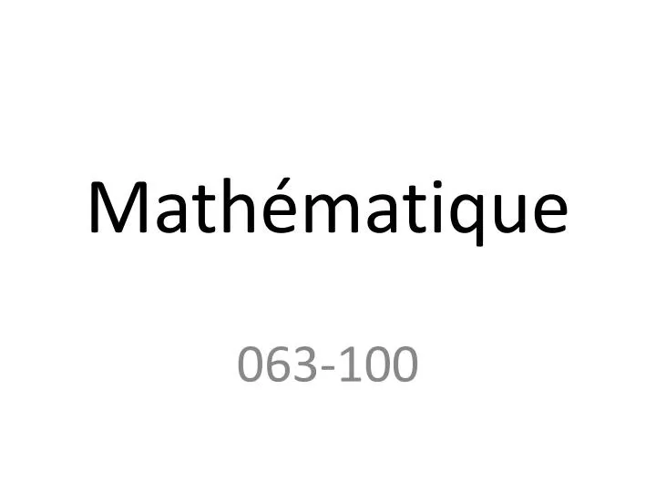 math matique