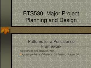 BTS530: Major Project Planning and Design