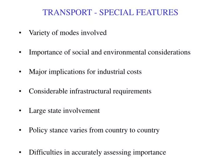 transport special features