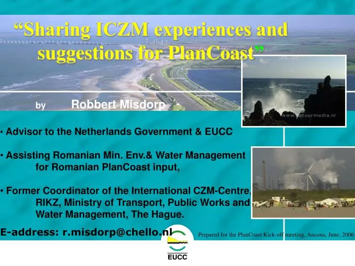 sharing iczm experiences and suggestions for plancoast