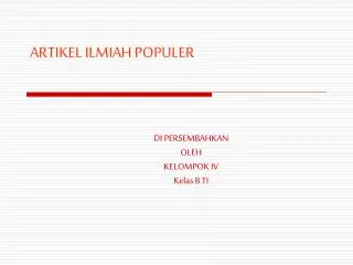 artikel ilmiah populer