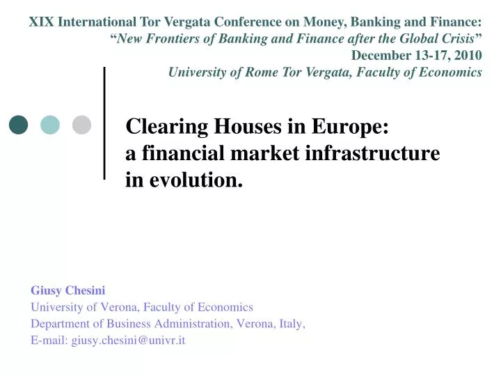 clearing houses in europe a financial market infrastructure in evolution
