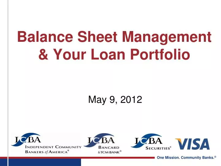 balance sheet management your loan portfolio