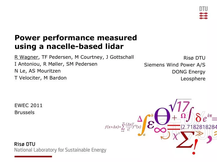power performance measured using a nacelle based lidar