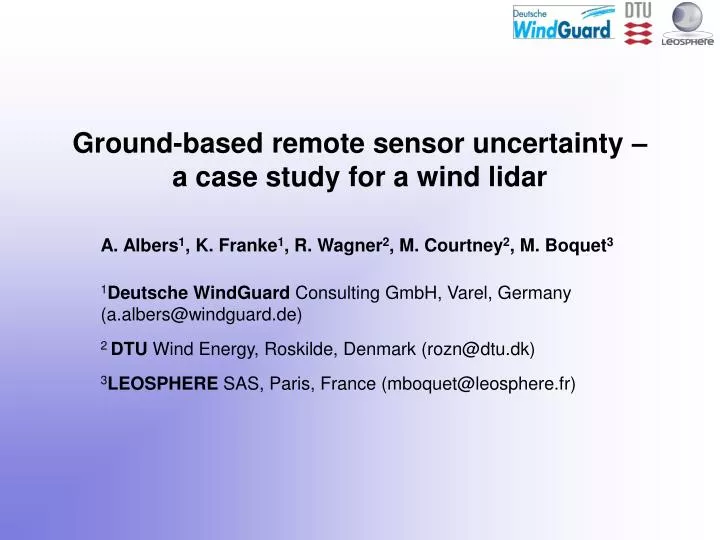 ground based remote sensor uncertainty a case study for a wind lidar