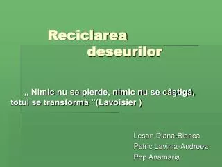 reciclarea deseurilor