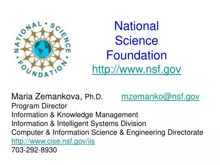 national science foundation http www nsf gov