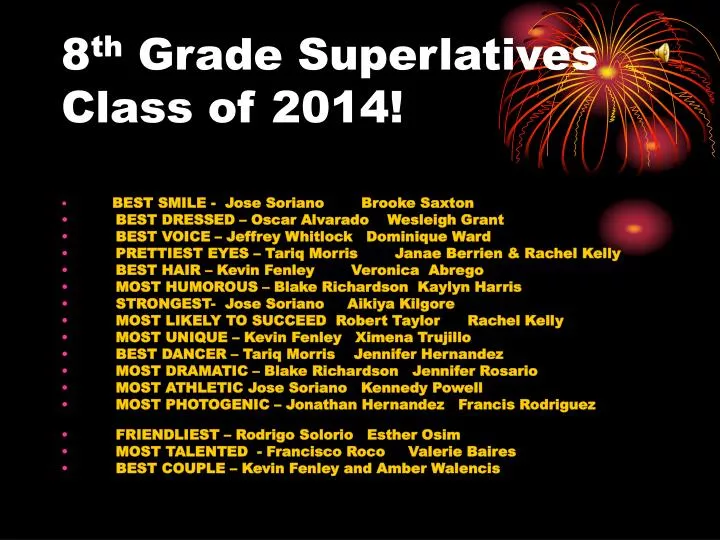 8 th grade superlatives class of 2014