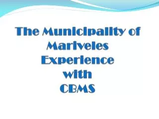 The Municipality of Mariveles Experience with CBMS