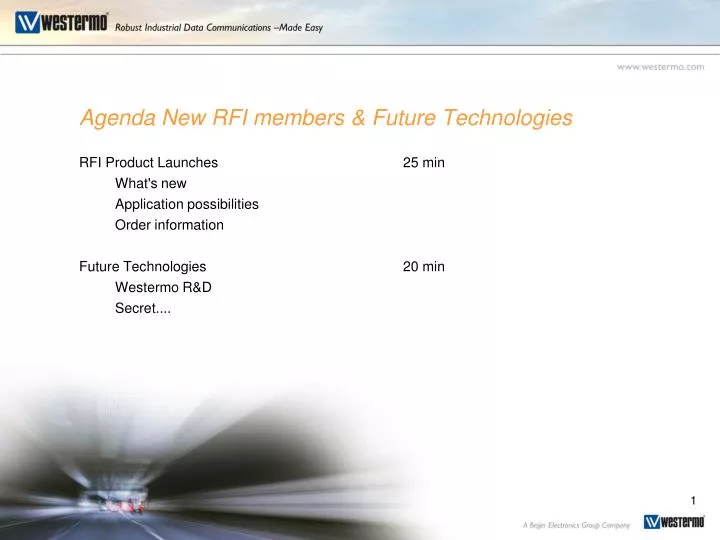 agenda new rfi members future technologies