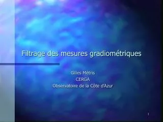 filtrage des mesures gradiom triques
