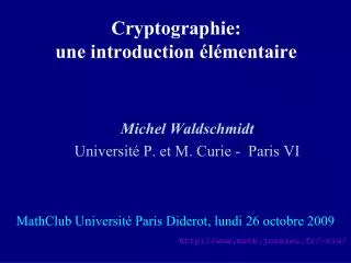 cryptographie une introduction l mentaire