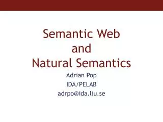 Semantic Web and Natural Semantics