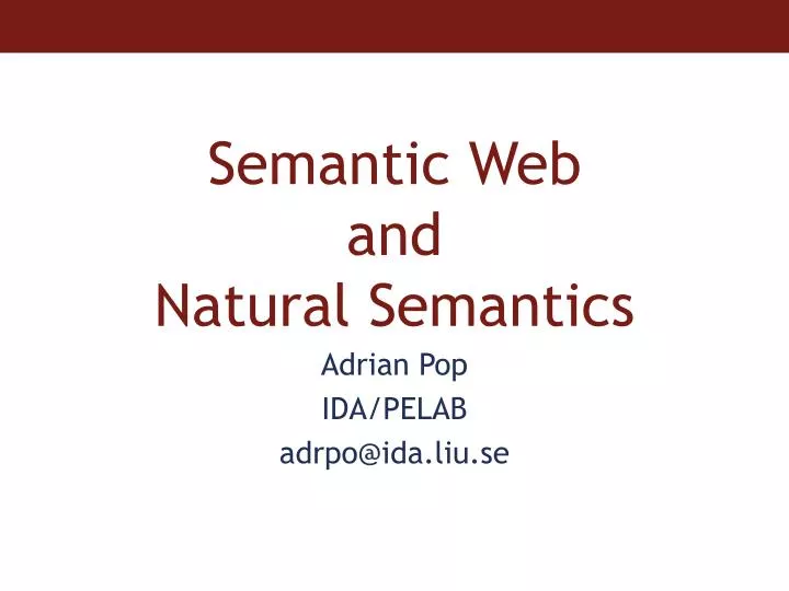 semantic web and natural semantics