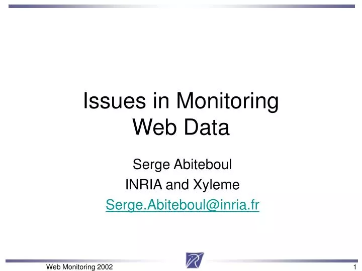 issues in monitoring web data