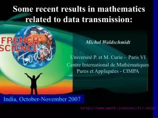 Some recent results in mathematics related to data transmission: