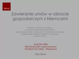 zawieranie um w w obrocie gospodarczym z niemcami
