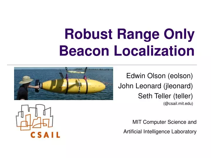 robust range only beacon localization