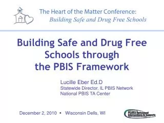 Lucille Eber Ed.D Statewide Director, IL PBIS Network National PBIS TA Center