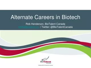 Alternate Careers in Biotech