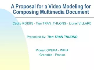 A Proposal for a Video Modeling for Composing Multimedia Document