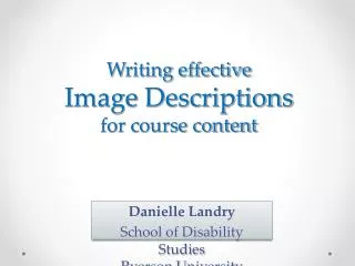 Writing effective Image Descriptions for course content