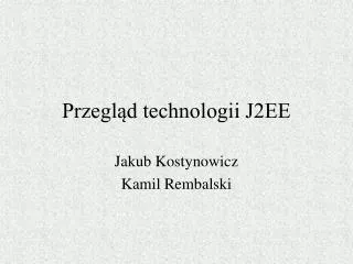 przegl d technologii j2ee