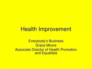 Health Improvement