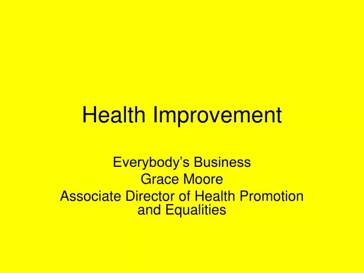 health improvement