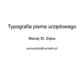 Typografia pisma urzędowego