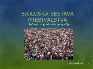 biolo ka sestava prebivalstva