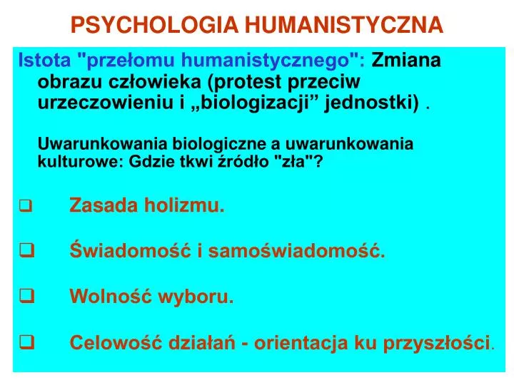 psychologia humanistyczna