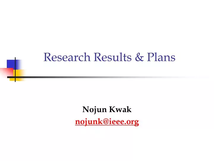 research results plans
