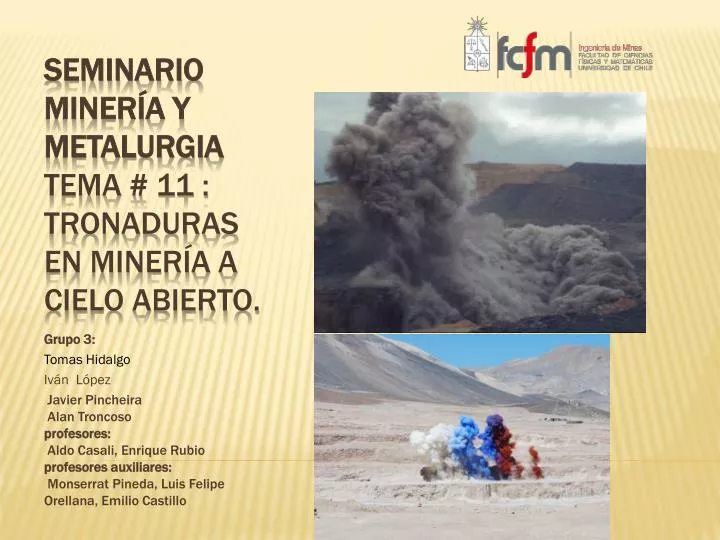 seminario miner a y metalurgia tema 11 tronaduras en miner a a cielo abierto