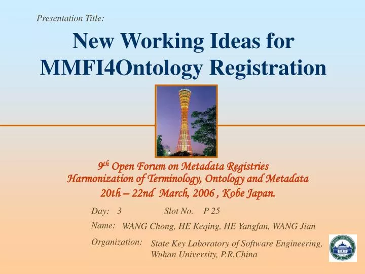 new working ideas for mmfi4ontology registration