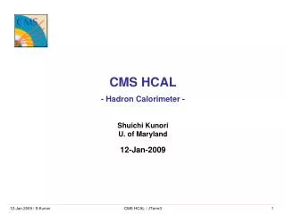 CMS HCAL - Hadron Calorimeter -