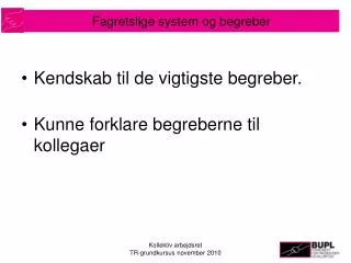 fagretslige system og begreber